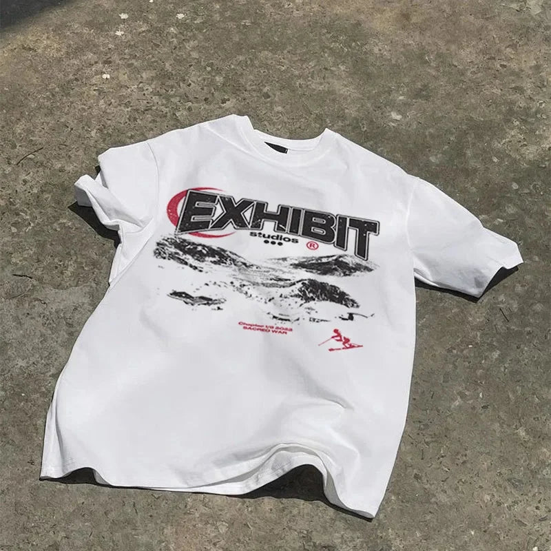 Ski Graphic Tee – Men's Baggy Distressed Cotton T-Shirt