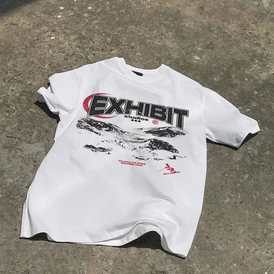 Ski Graphic Tee – Men's Baggy Distressed Cotton T-Shirt