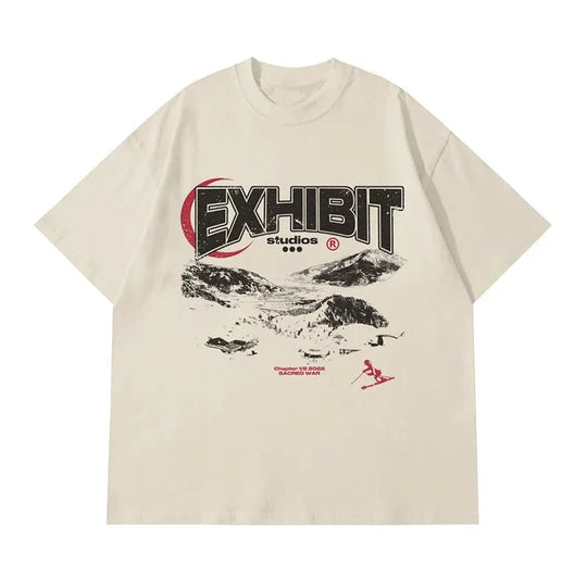 Ski Graphic Tee – Men's Baggy Distressed Cotton T-Shirt