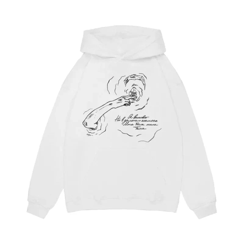 Portrait Graphic Hoodie – Statement Print Pullover