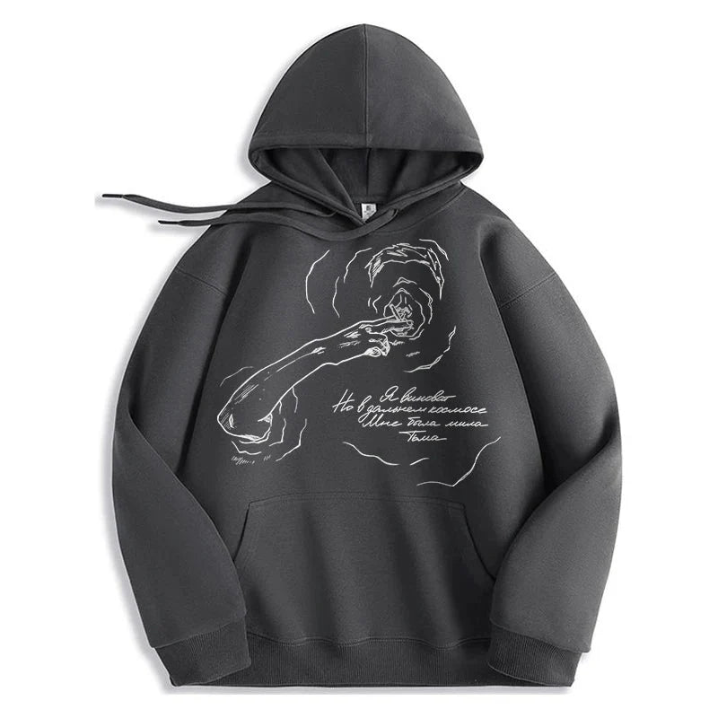 Portrait Graphic Hoodie – Statement Print Pullover