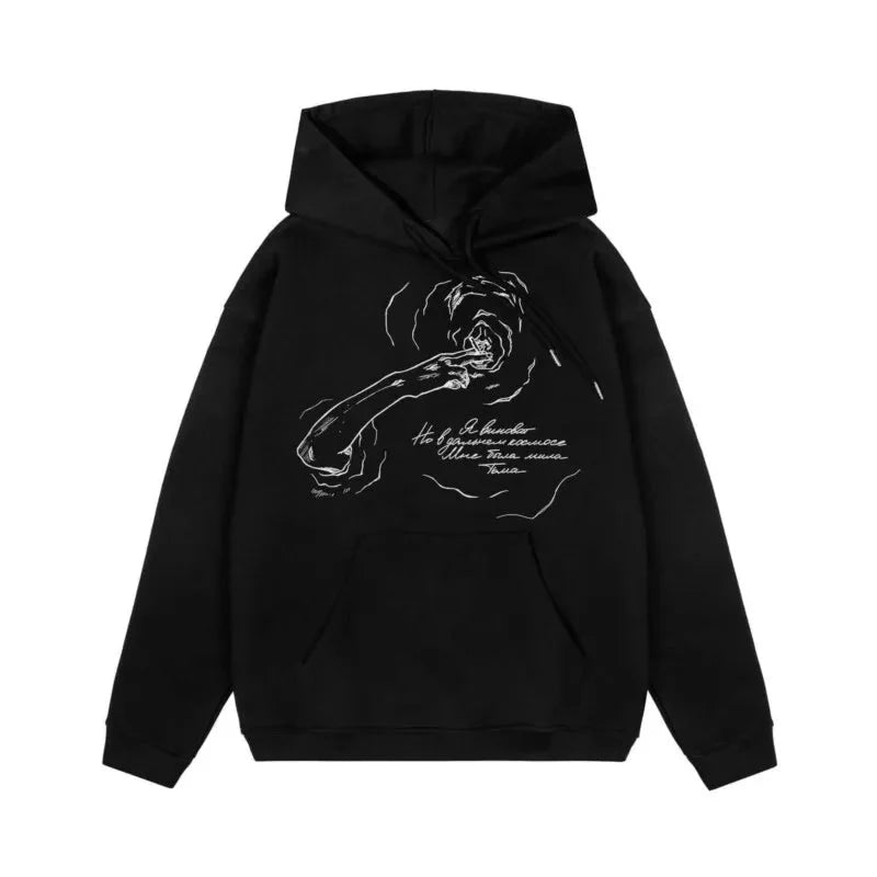 Portrait Graphic Hoodie – Statement Print Pullover