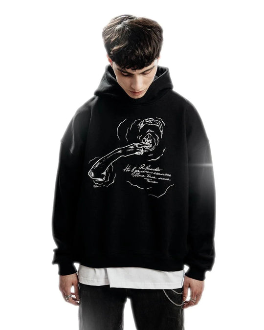 Portrait Graphic Hoodie – Statement Print Pullover