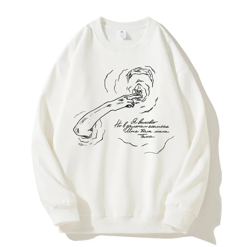 Portrait Graphic Hoodie – Statement Print Pullover
