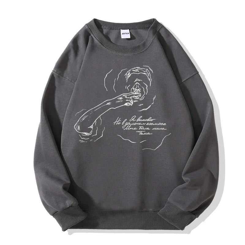 Portrait Graphic Hoodie – Statement Print Pullover