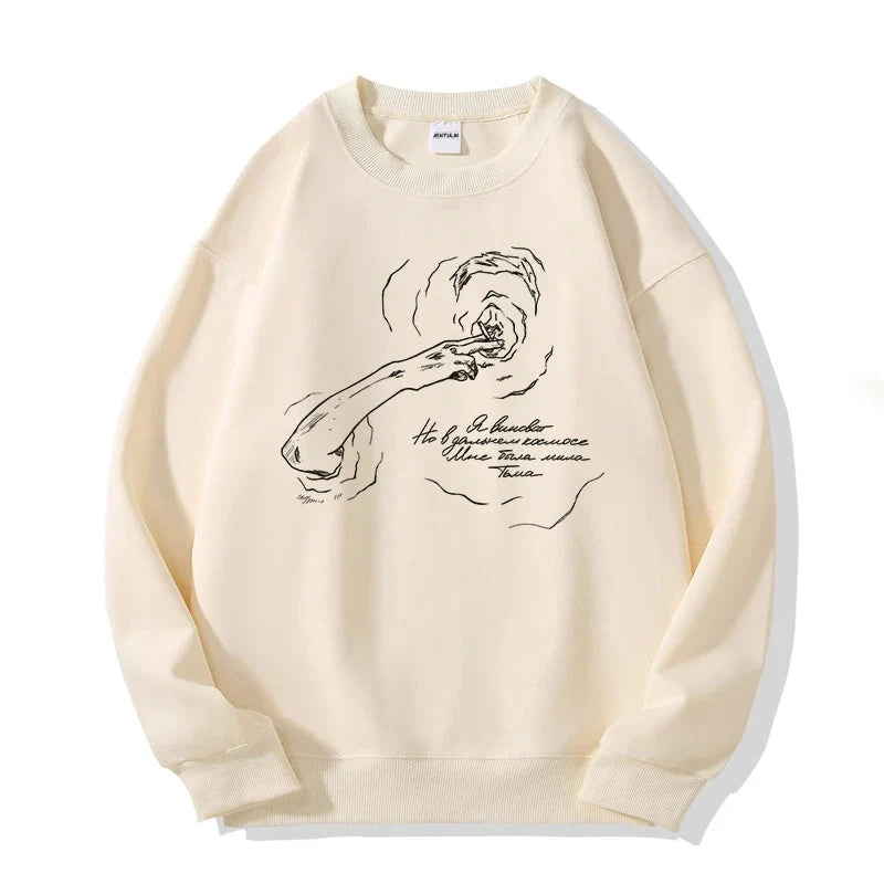 Portrait Graphic Hoodie – Statement Print Pullover