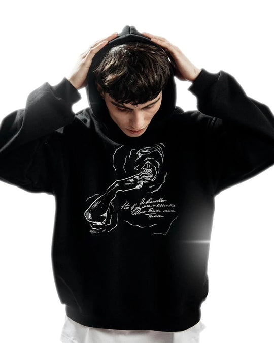 Portrait Graphic Hoodie – Statement Print Pullover
