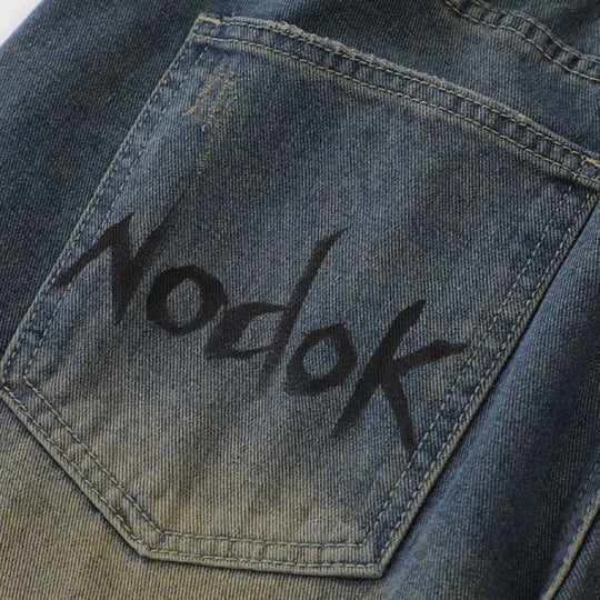 Spider Cobweb Graphic Jorts – Men's Baggy Denim Shorts