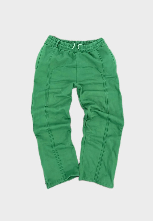 Spliced Straight-Leg Joggers – Unisex Panelled Sweatpants