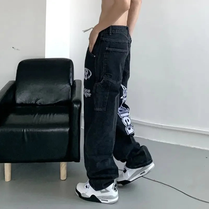 Star Shine Embroidered Jeans – Unisex Relaxed Denim Fit
