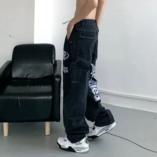 Star Shine Embroidered Jeans – Unisex Relaxed Denim Fit