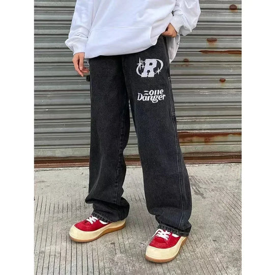 Star Shine Embroidered Jeans – Unisex Relaxed Denim Fit