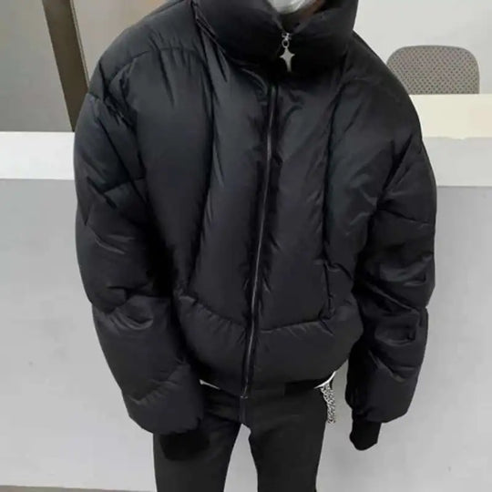 Star Zip Puffer Jacket – Men's Boxy Quilted Coat