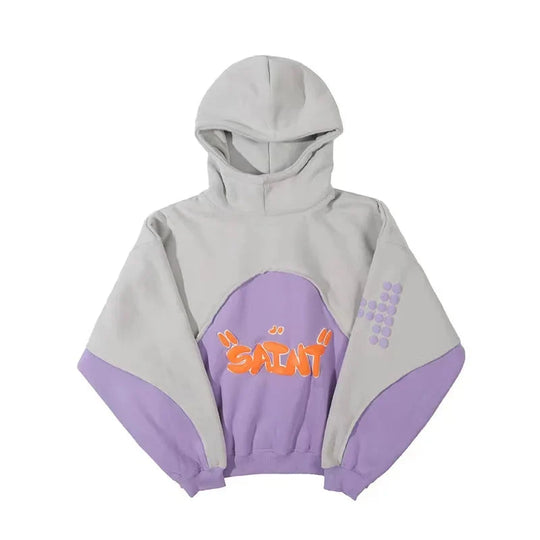 Foam Graphic Hoodie – Men's Baggy Stitch Detail Pullover