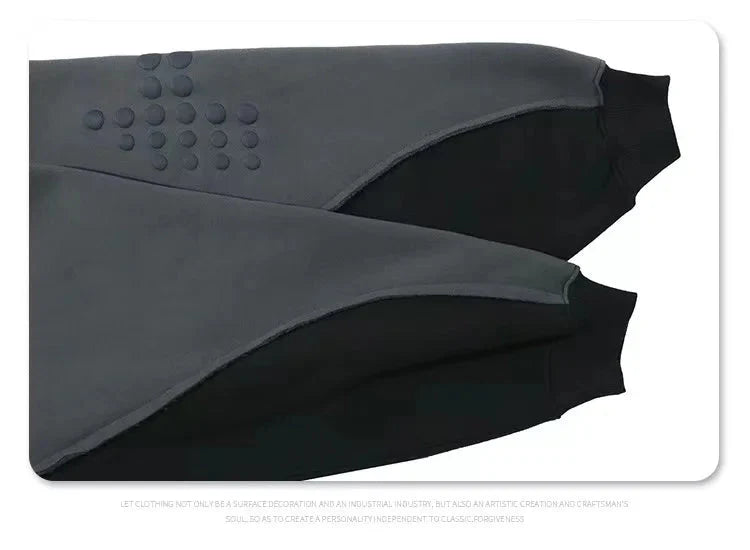 Foam Graphic Hoodie – Men's Baggy Stitch Detail Pullover
