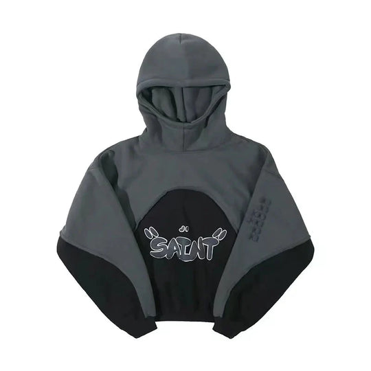 Foam Graphic Hoodie – Men's Baggy Stitch Detail Pullover