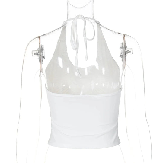 Stoned Heart Halter Top – Women's Backless Statement Top