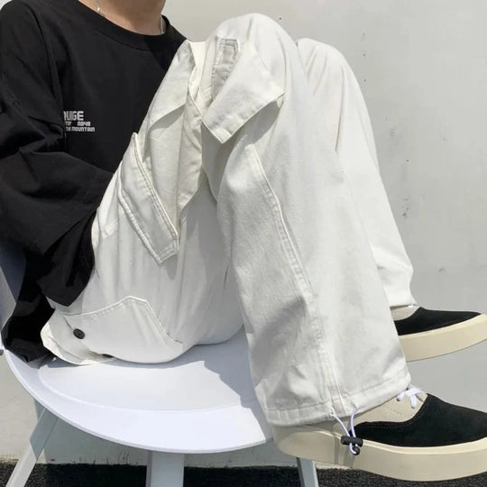 Straight-Leg Cargo Trousers – Men's Relaxed Utility Pants