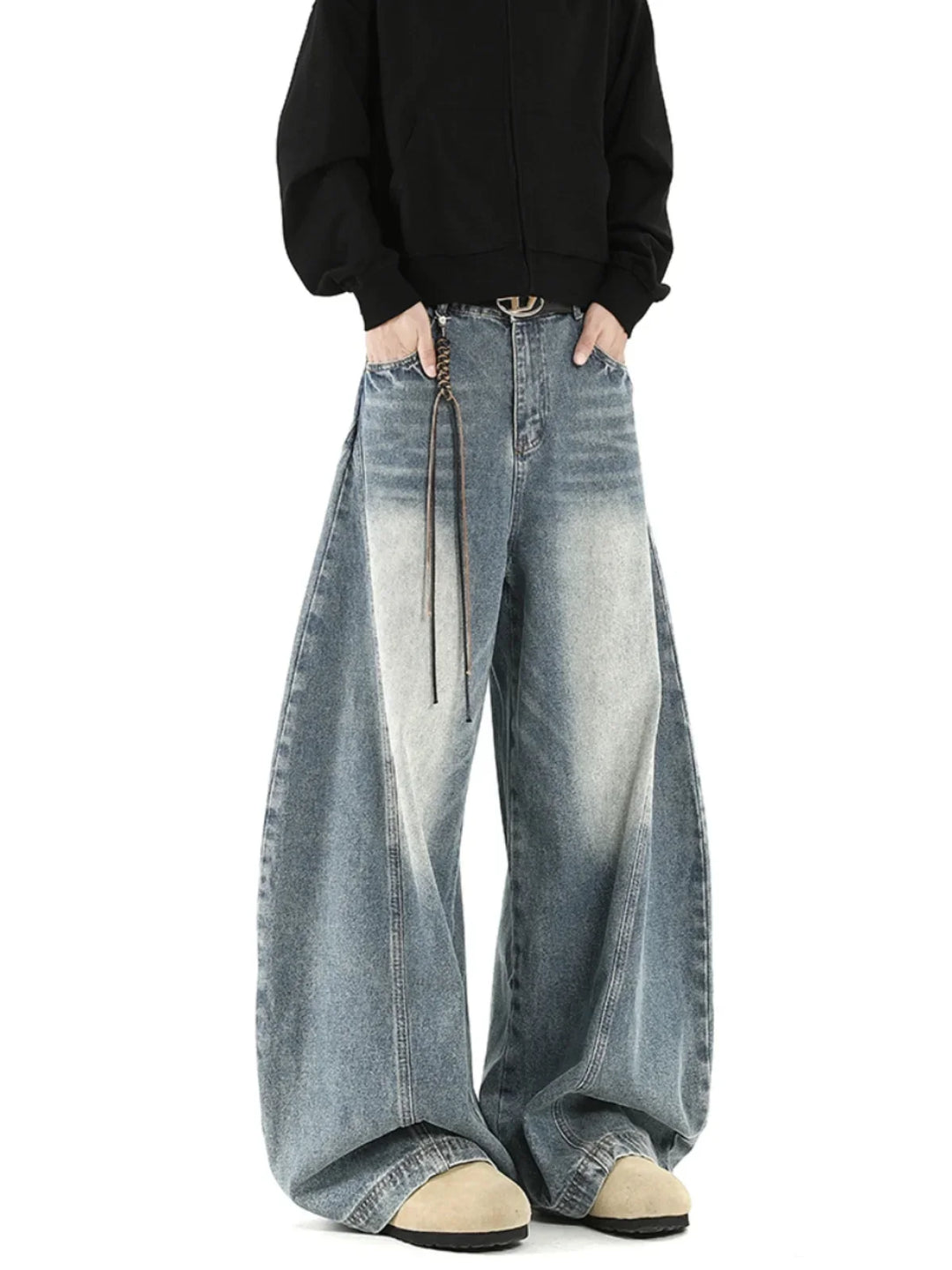Super Wide-Leg Denim Jeans – Unisex Baggy Flowing Fit