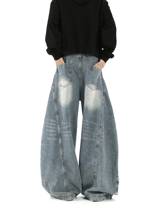 Super Wide-Leg Denim Jeans – Unisex Baggy Flowing Fit