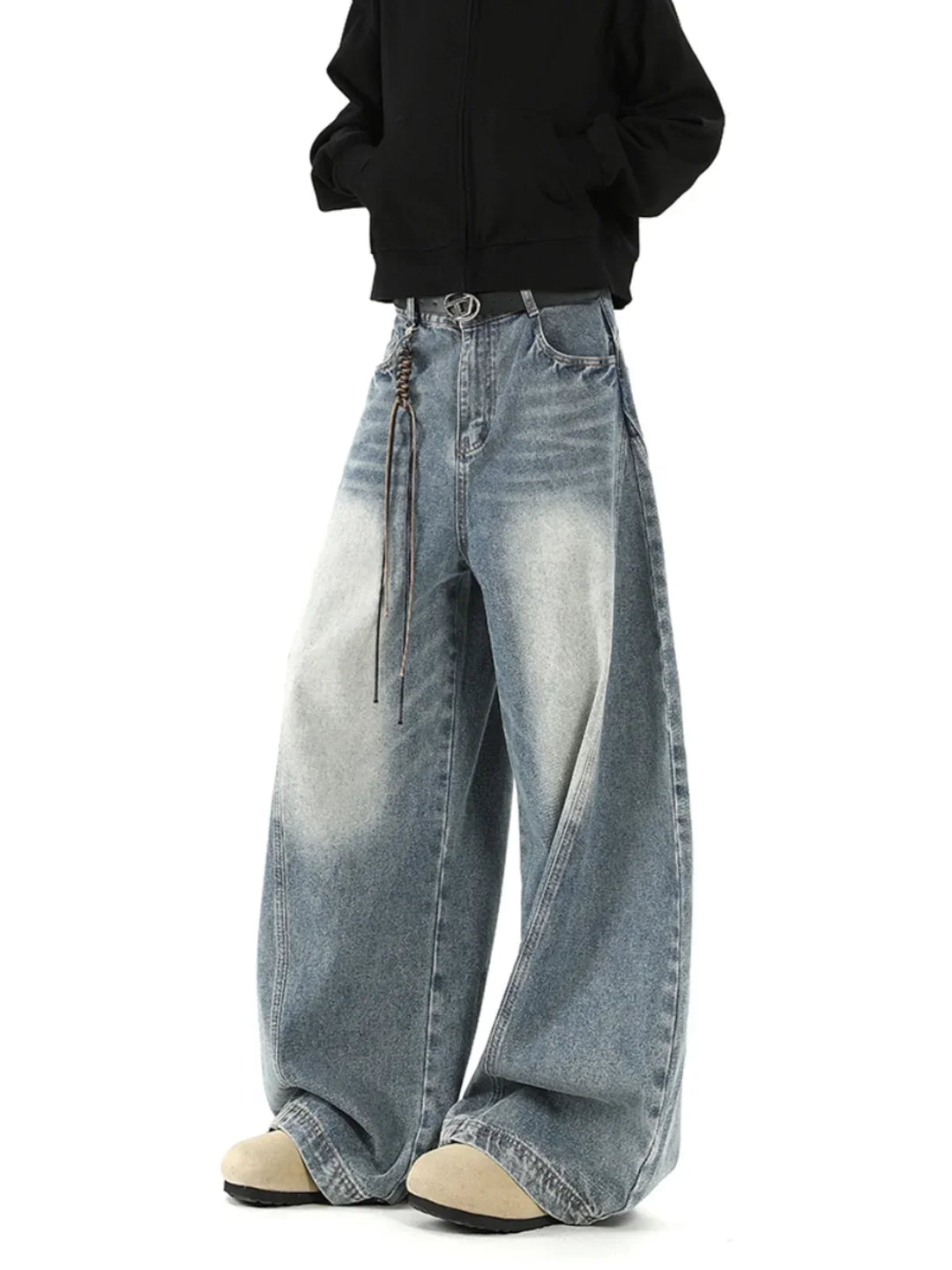 Super Wide-Leg Denim Jeans – Unisex Baggy Flowing Fit