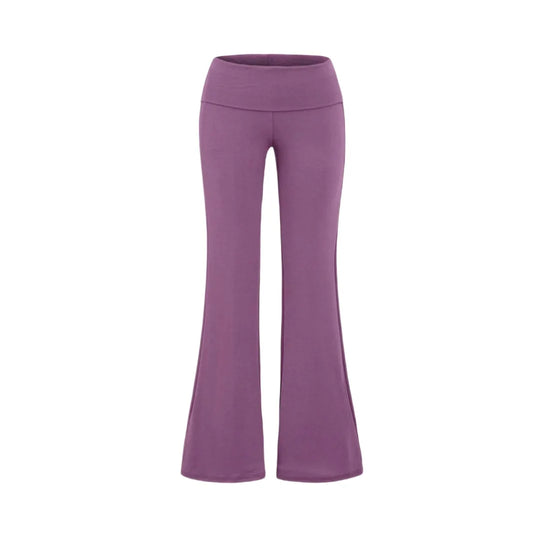 Folded Waist Flared Joggers – Women's Low-Rise Cotton Sweatpants