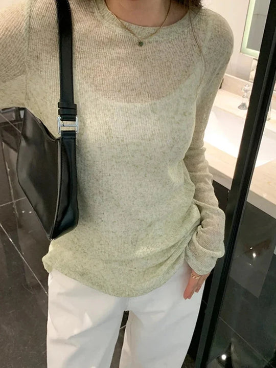 Thin Long Sleeve Top – Women's Relaxed Summer Fit