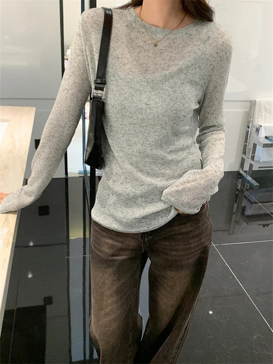 Thin Long Sleeve Top – Women's Relaxed Summer Fit