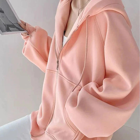 Lightweight Zip-Up Hoodie – Women's Thin Relaxed Fit