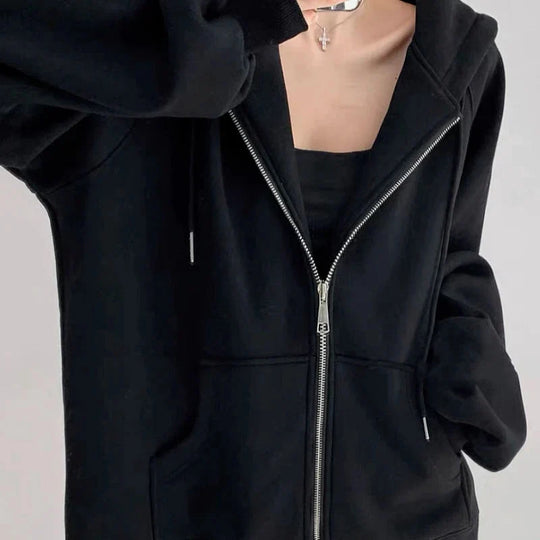 Lightweight Zip-Up Hoodie – Women's Thin Relaxed Fit