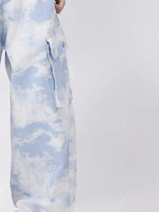 Tie-Dye Cargo Trousers – Women's Wide-Leg Baggy Pants