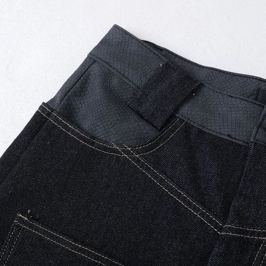 Tribal Embroidered Wide-Leg Jeans – Unisex Baggy Denim