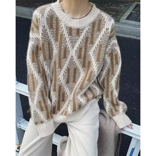 Vintage Knit Jumper – Women's Oversized Baggy Sweater