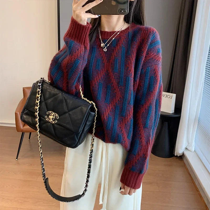 Vintage Knit Jumper – Women's Oversized Baggy Sweater
