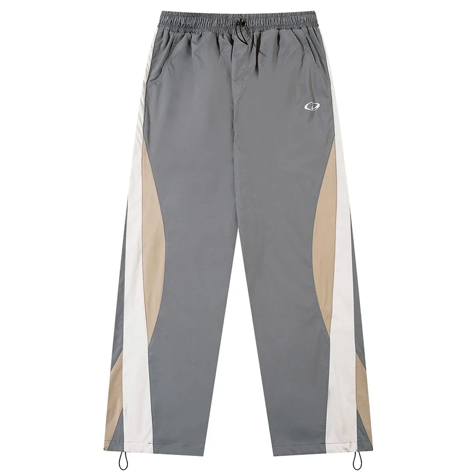 Panelled Parachute Trousers – Unisex Wide-Leg Lightweight Pants