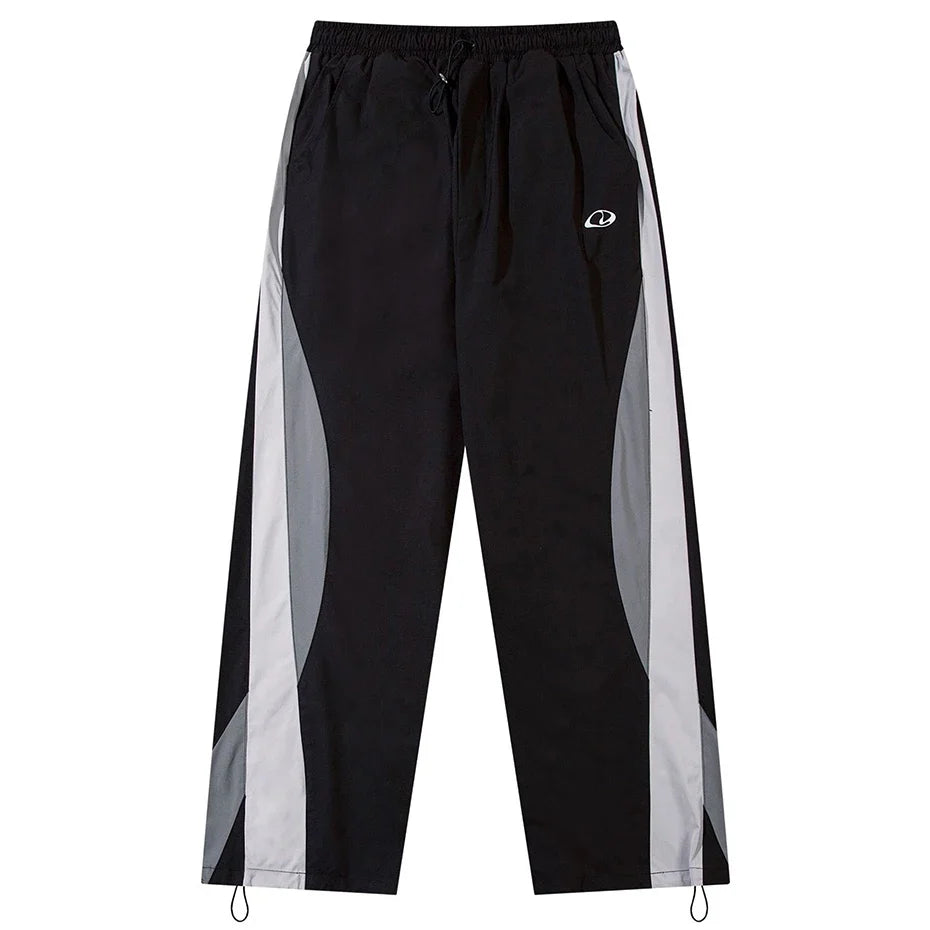 Panelled Parachute Trousers – Unisex Wide-Leg Lightweight Pants
