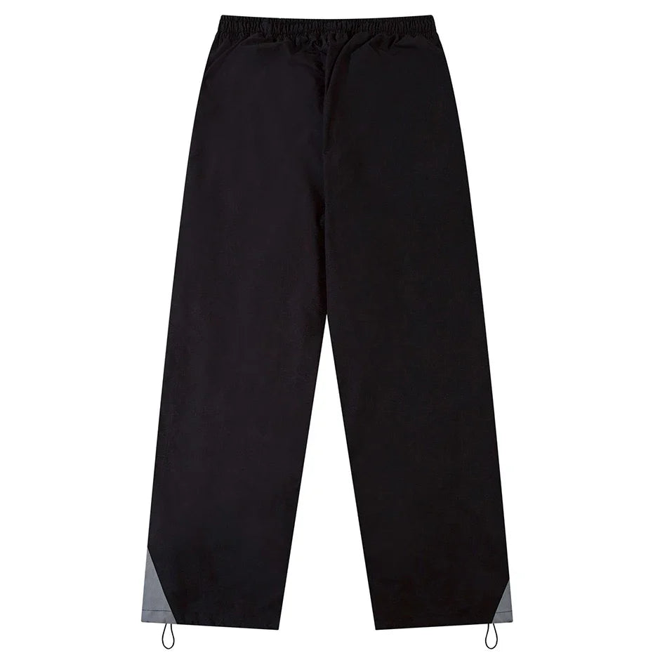 Panelled Parachute Trousers – Unisex Wide-Leg Lightweight Pants