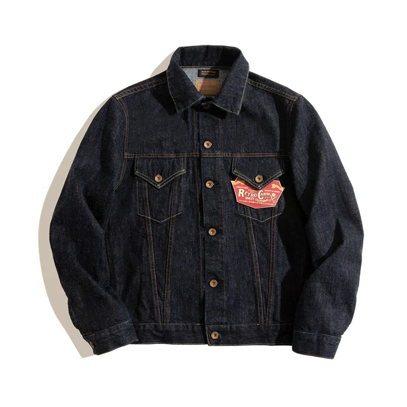 Washed Denim Jacket – Men's Vintage Structured Coat