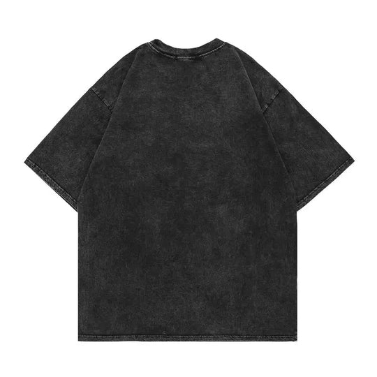 Washed Faded Graphic Tee – Men's Oversized Baggy Cotton T-Shirt