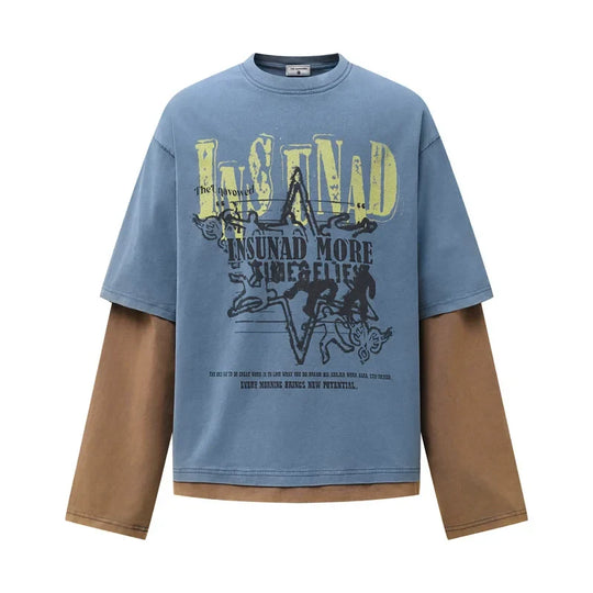 Western Graphic Mock Layered Top – Unisex Long Sleeve T-Shirt