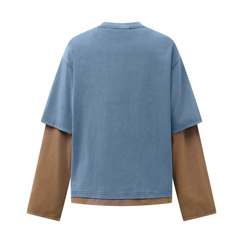 Western Graphic Mock Layered Top – Unisex Long Sleeve T-Shirt