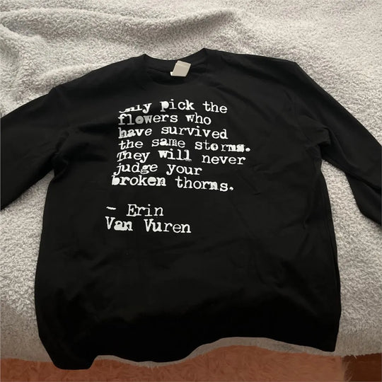 Quote Graphic Long Sleeve Top – Unisex Washed T-Shirt