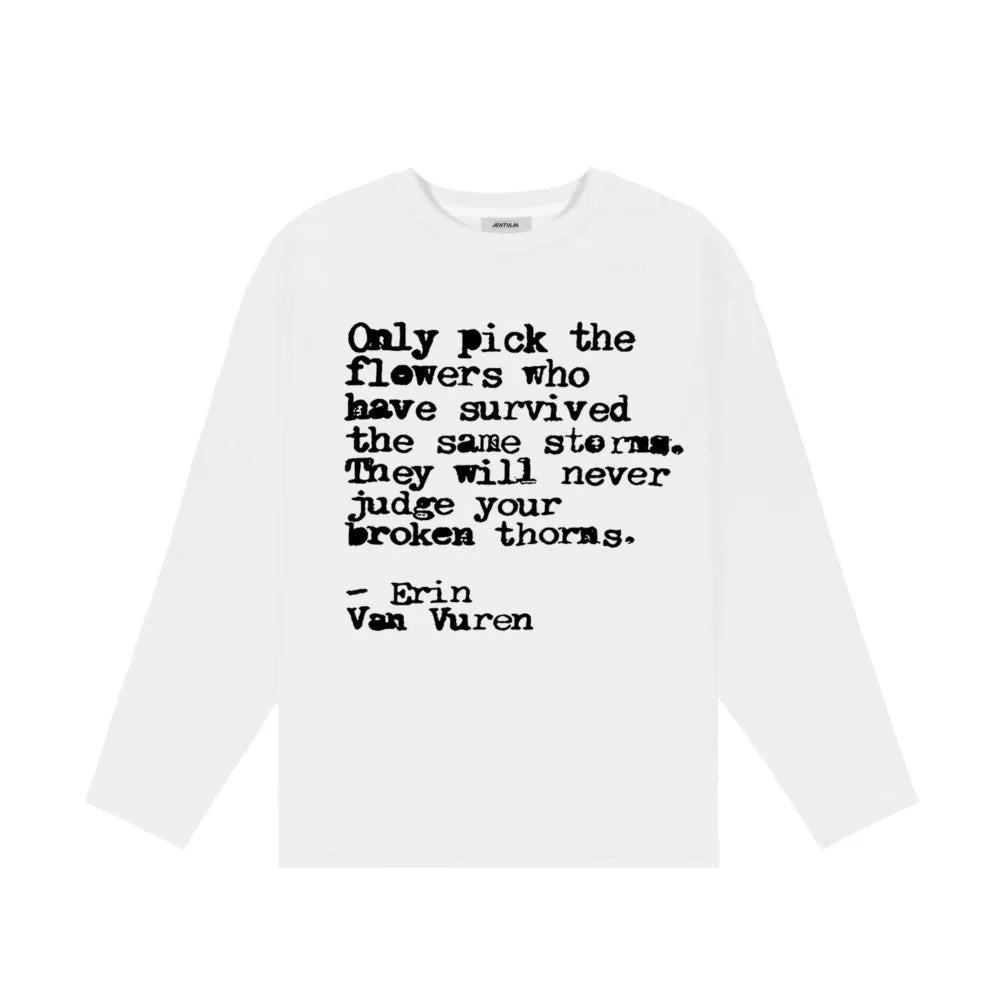 Quote Graphic Long Sleeve Top – Unisex Washed T-Shirt