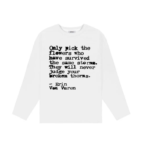 Quote Graphic Long Sleeve Top – Unisex Washed T-Shirt