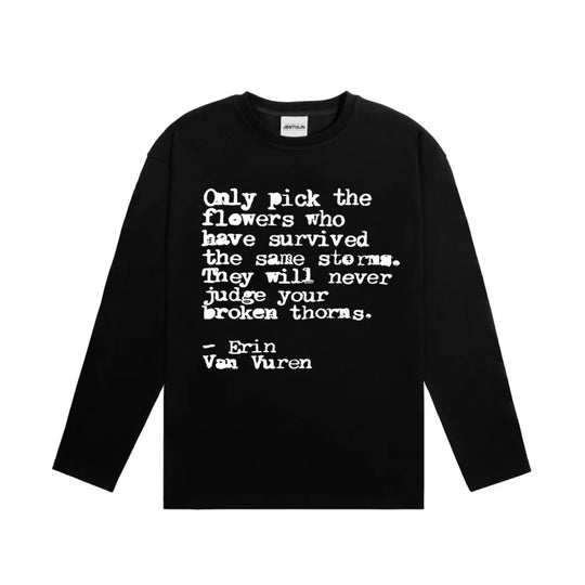 Quote Graphic Long Sleeve Top – Unisex Washed T-Shirt