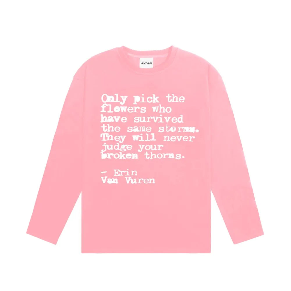 Quote Graphic Long Sleeve Top – Unisex Washed T-Shirt