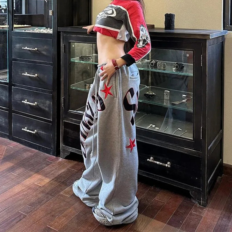 Embroidered Sweatpant Joggers – Women's High-Waist Retro Fit