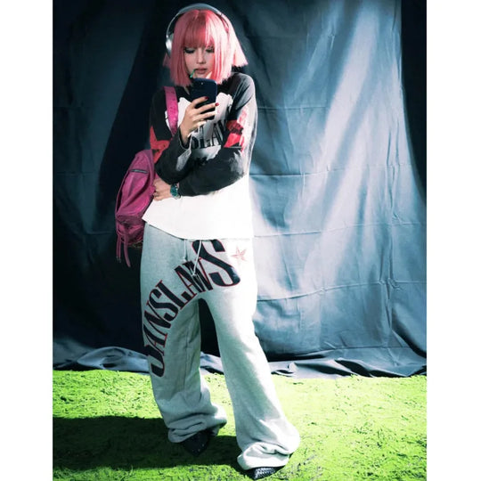 Embroidered Sweatpant Joggers – Women's High-Waist Retro Fit