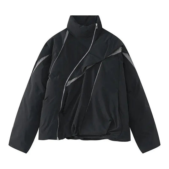 LifeOfStreetwear | Men’s Black Puffer Jacket Asymmetrical
