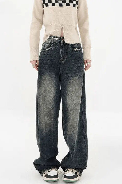 LifeOfStreetwear | Women’s Baggy Dark Wash High Waist Jeans